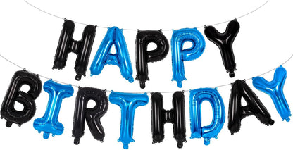 Happy Birthday Balloons Banner, Foil Balloon Personalized Name Letters Balloons Sign Birthday Party Decorations for Women Men Boys Girls Cream