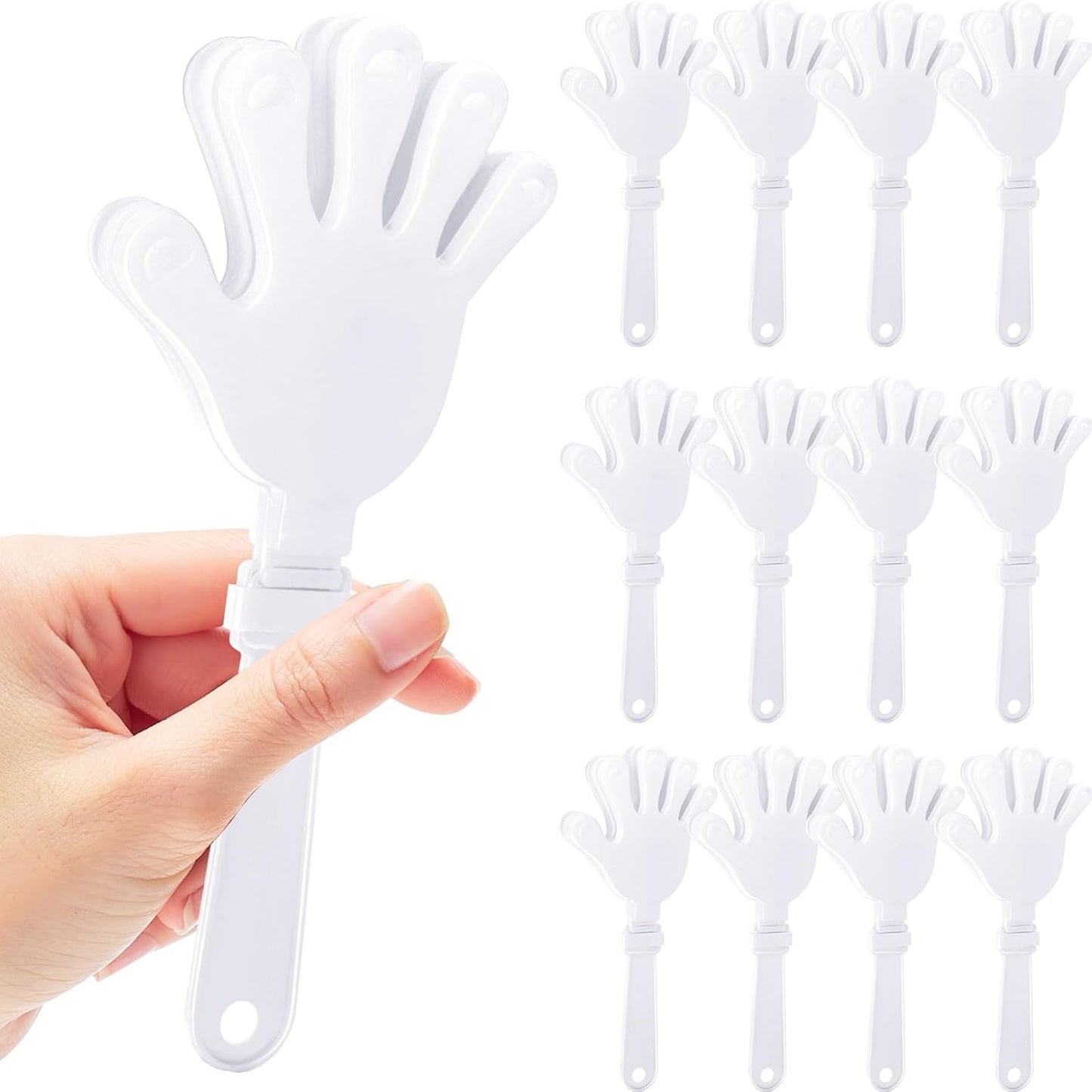 12 Pcs Hand Clappers Noisemakers 7.5 Inch Clappers Noisemakers Plastic Hand Clappers for Birthdays Game Football Sporting Events Cheers Supplies Dance Basketball Football Noisemakers(Yellow)