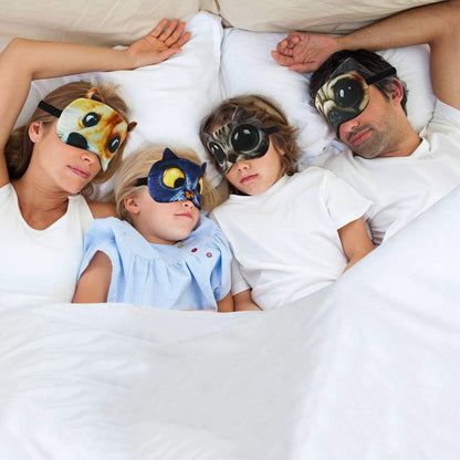 Tphon Sleep Mask for Adult Kids Boys Girls Funny Blindfolds Soft Cute Animal Sleeping Masks with Adjustable Strap for Travel Naps Shift Works Games