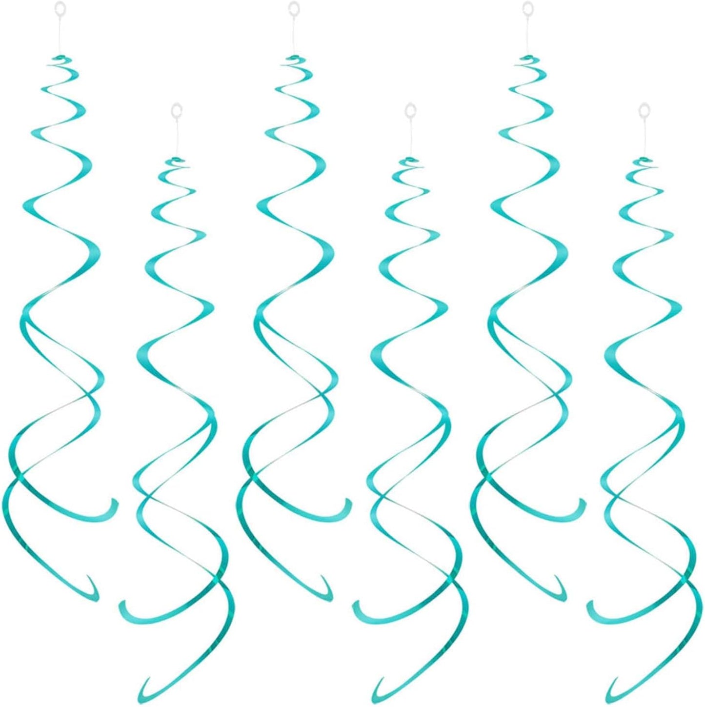 Party Swirl Decorations, Hanging Swirl for Ceiling Decorations, Light Blue, Pack of 30