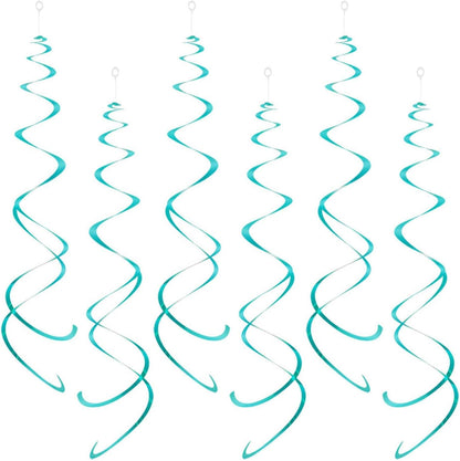 Party Swirl Decorations, Hanging Swirl for Ceiling Decorations, Light Blue, Pack of 30