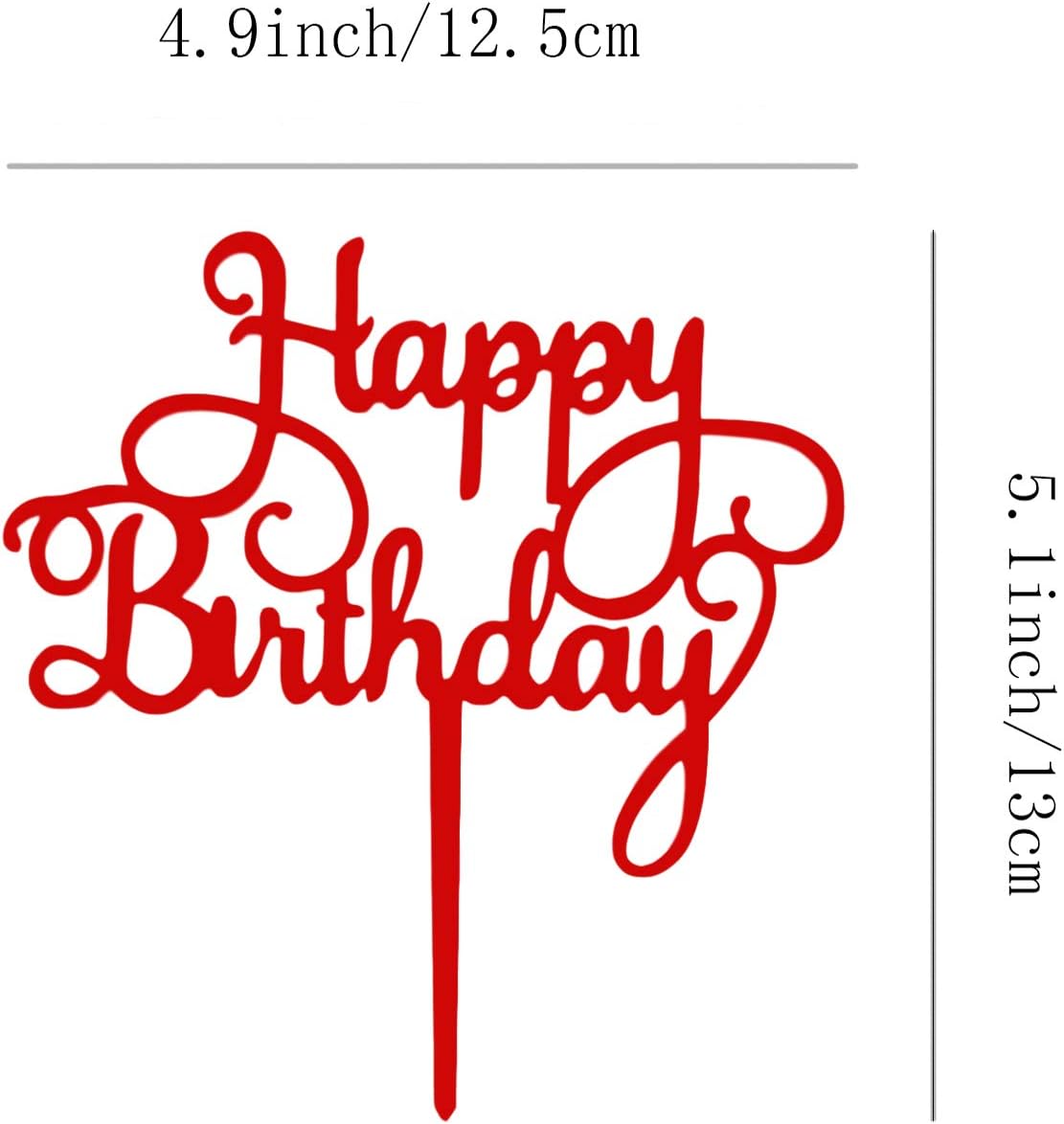 DIY Happy birthday Cake Topper Black Acrylic