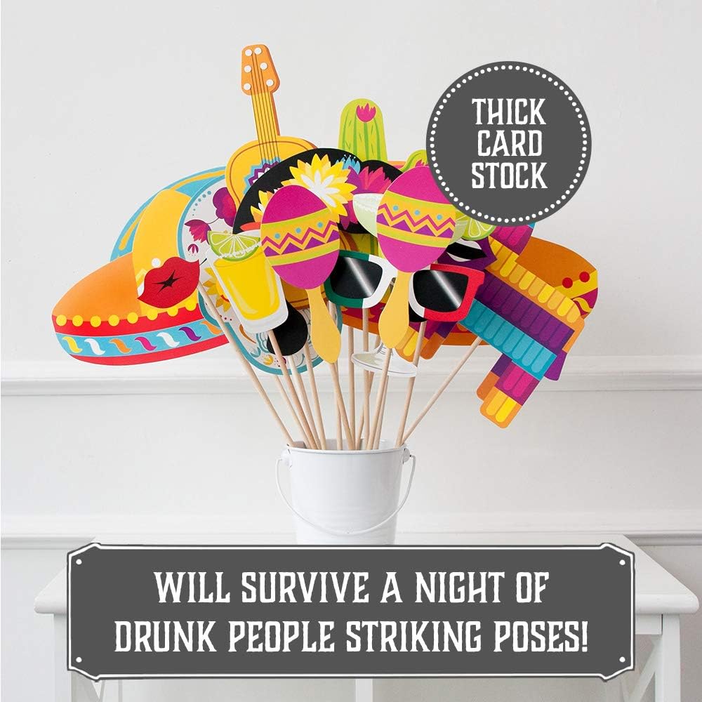 Fiesta Photo Booth Props by PartyGraphix - Mexican Decor Perfect for Fiesta Party Decorations