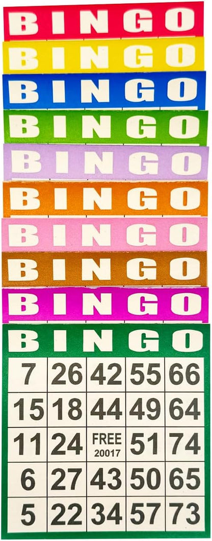 JUNWRROW Bingo Paper Game Cards - 1000 Sheets (100 Books of 10 Colors) - 4"x4" Disposable Cards- Ideal for Seniors, Family Game Night, Large Groups,Classroom Activities