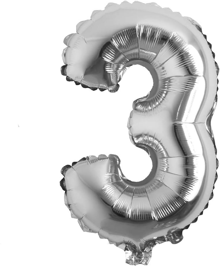 16" inch Single Silver Alphabet Letter number Balloons Aluminum Hanging Foil Film Balloon Wedding Birthday party decoration banner Air Mylar Balloons (16 inch Silver 0)