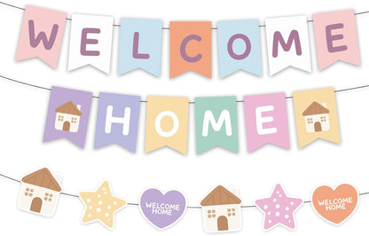 Welcome Home Banner, Colorful Paper Welcome Home Decorations