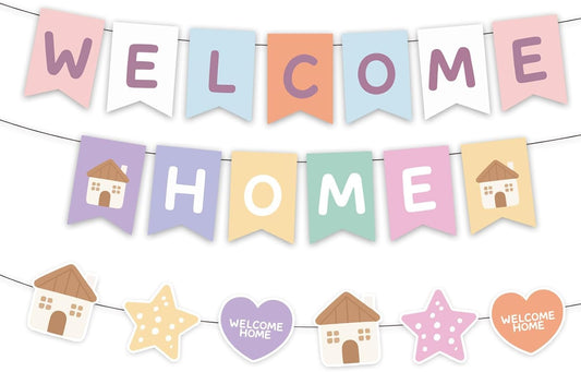 Welcome Home Banner, Colorful Paper Welcome Home Decorations