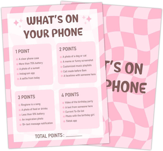 Birthday Party Games Card - Selfie Scavenger Hunt, Bday Party Games for Teen Girl Adult, Set of 20 pcs Game Cards, Birthday Party Favor Activity Sleepover Party Decor Supplies - FS270
