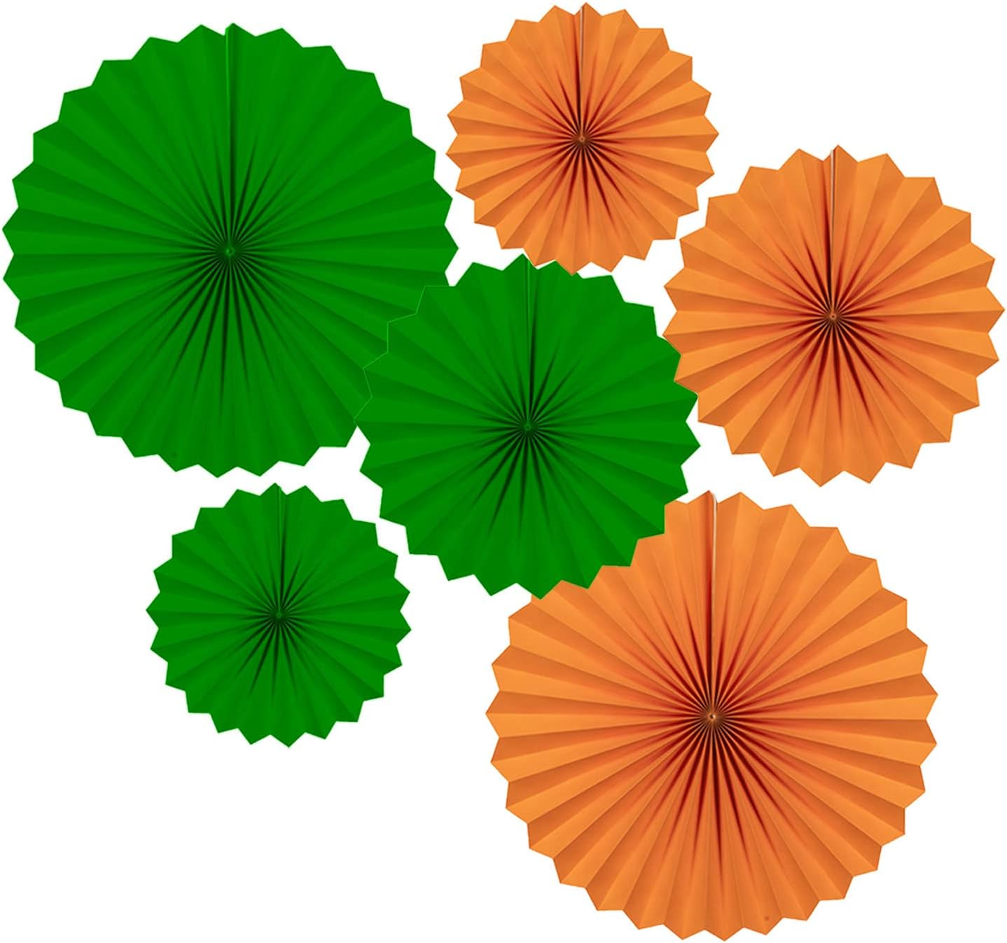 Navy Blue and Yellow Round Party Hanging Paper Fans Decorations Set, Pack of 6