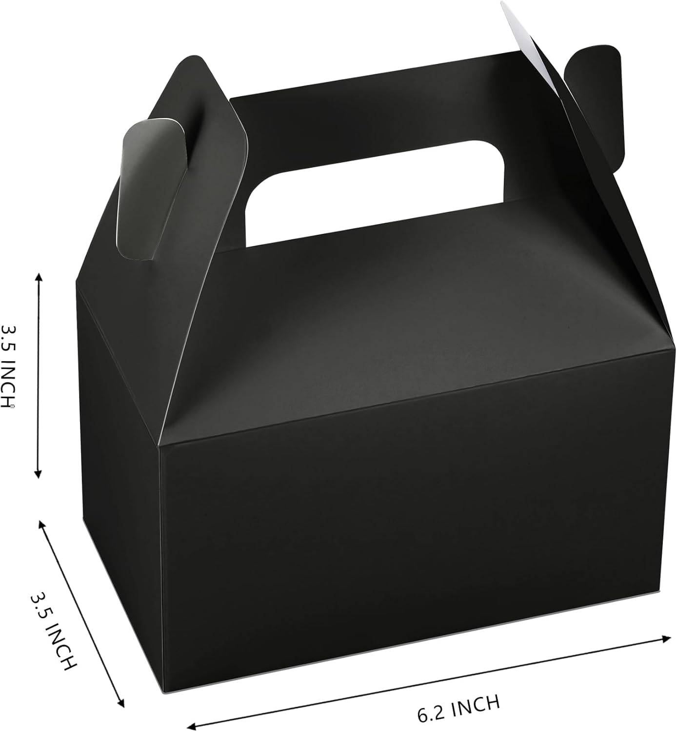 XAGLVV 24 Pack White Paper Gable Boxes,6.2 Inch Candy Boxes with Handle, Snack Party Favor& Gift Cookie bags for kids Birthday,Wedding, Baby Shower, Graduation.