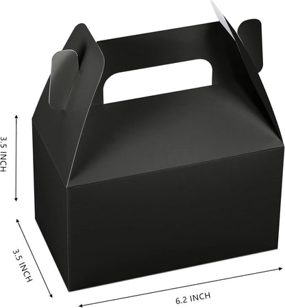 XAGLVV 24 Pack White Paper Gable Boxes,6.2 Inch Candy Boxes with Handle, Snack Party Favor& Gift Cookie bags for kids Birthday,Wedding, Baby Shower, Graduation.
