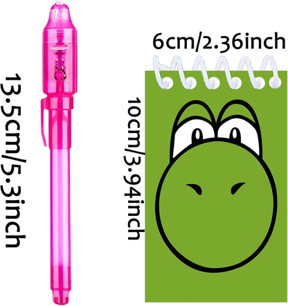 24 Pcs Super Bros Party Favors | Set of 12 Invisible Ink Pen and 12 Super Bros Mini Notepads | Gift Bag Stuffers for Super Bros Party Supplies