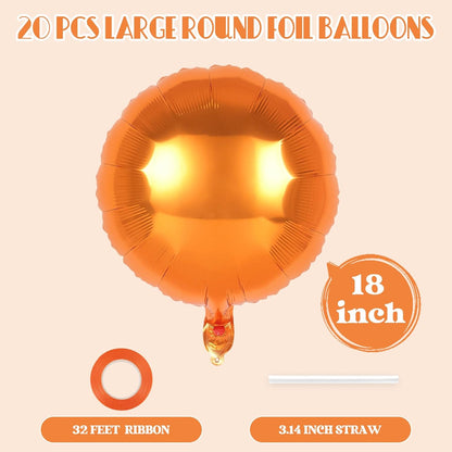 20 Pcs Black Round Shaped Balloons,18 Inch Round Foil Balloon,Giant Round Mylar Balloon Helium Balloons for Birthday Party Baby Shower Wedding Decorations (Black)