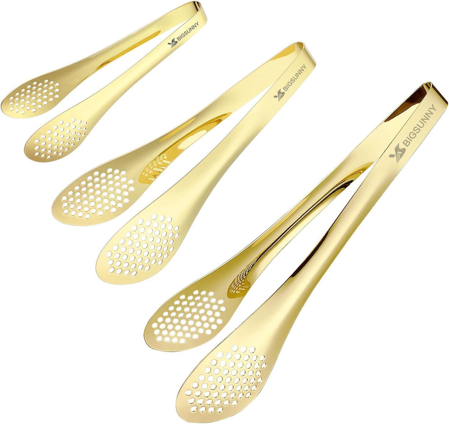 MSY BIGSUNNY 9 inch Buffet Tongs, Set of 2 Stainless Steel Food Serving Tongs