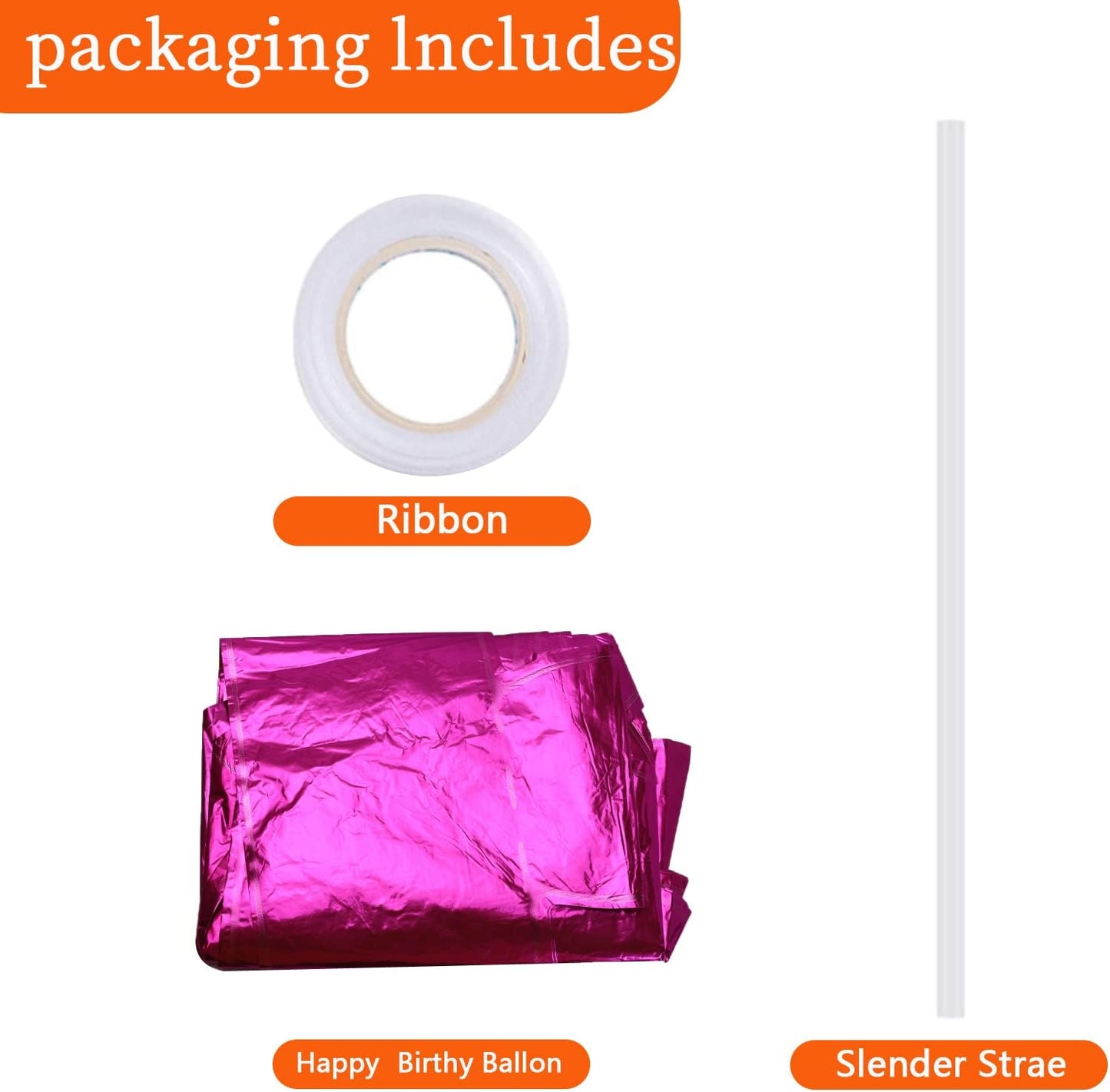PIGETALE Happy Birthday Banner, 16 Inch Mylar Foil Letters Sign Bunting Happy Birthday Balloon Letters Balloons Reusable Ecofriendly Material for Girls Boys Kids Women Men (Hot Pink)