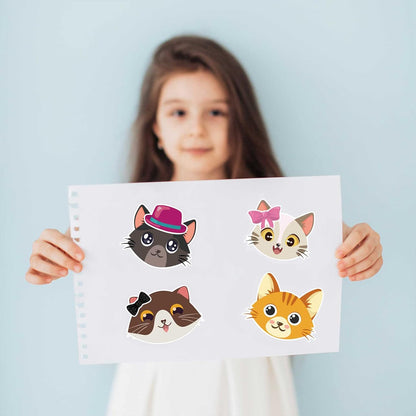 24 Sheets Cupcake Make a Face Sticker Sheets for Kids Todders Activities, Make Your Own Stickers for Kids Birthday Party Favor Supplies Craft