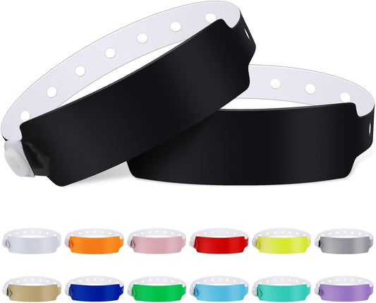 100pcs Colored Vinyl Wristbands, Waterproof & Security Wrist Bands for Events, Pool Parties & Outdoor Sports (Water Blue)