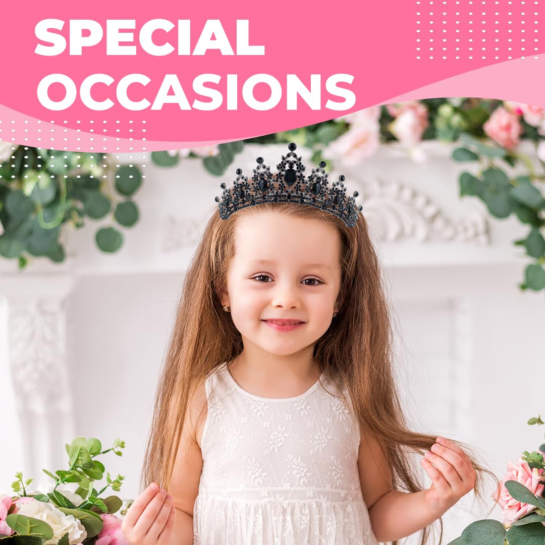 Birthday Tiara Crown with Sash for Women, Headband Hair Accessories for Wedding Party Costume