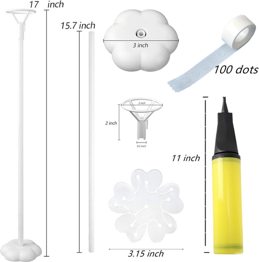 Balloon Stand Kit, 15 pack Balloon Stick Holder with Base for Table Top Centerpiece Party Decoration, Reusable Balloon Column Stand Suit for Happy Birthday/Graduation/Wedding Parties