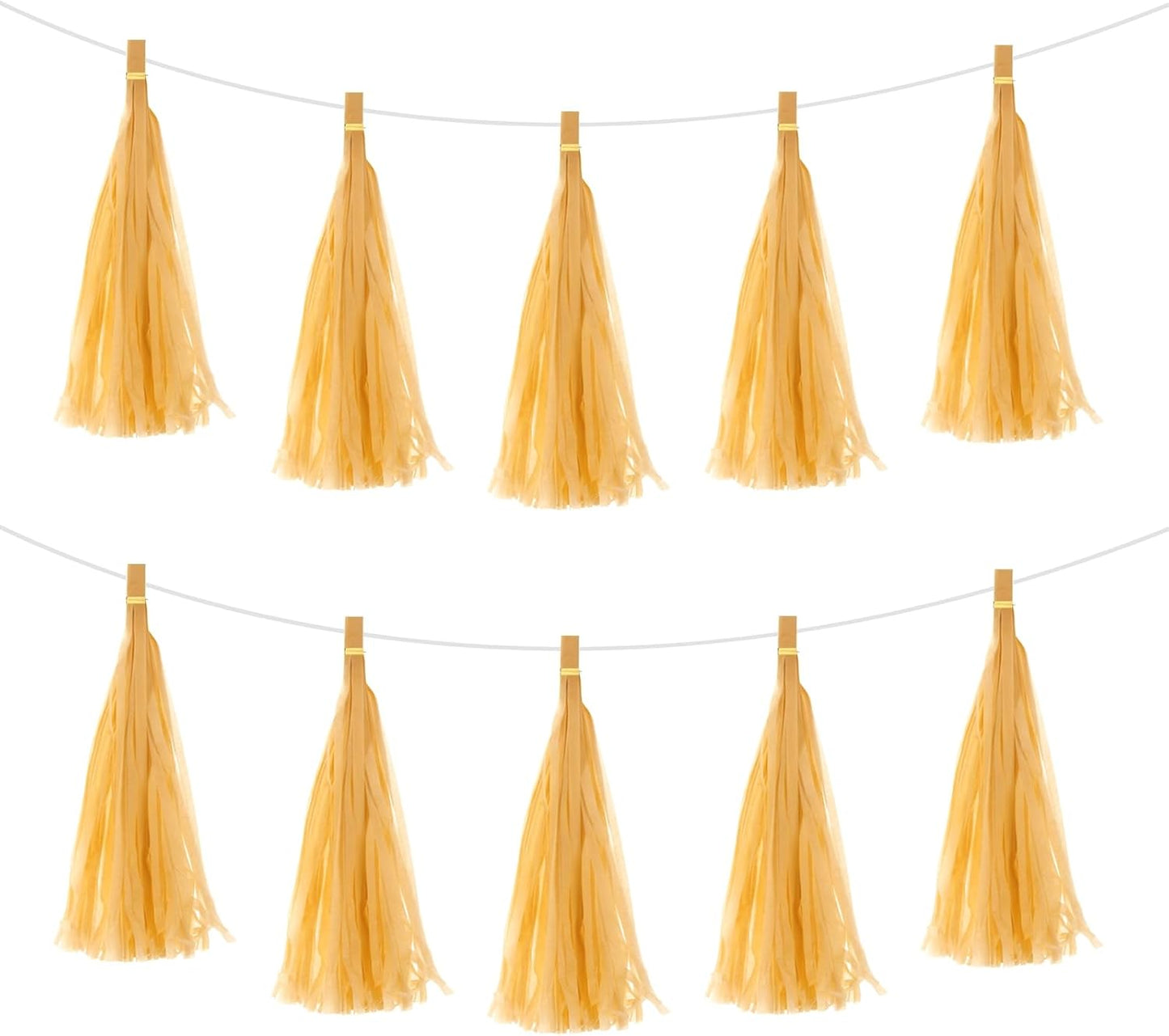 MECCANIXITY 20Pcs Light Blue Tassel Garland Banner with Rope Tissue Paper Tassels Party DIY Kits for Anniversary Wedding Birthday Party