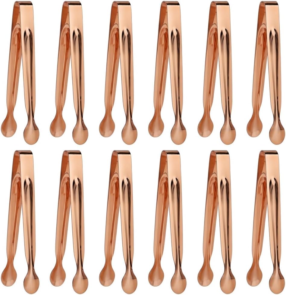 Small Serving Tongs,Ice Tongs,Sugar Tongs,Kitchen Tiny Tongs for Appetizers,12 PCS(6 Inch)