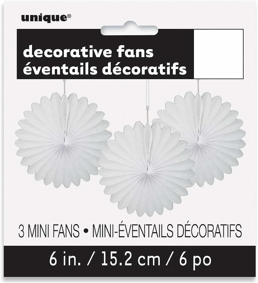Sunflower Yellow Hanging Tissue Paper Fans - 6'', 3 Count - Perfect for Parties & Home Decor