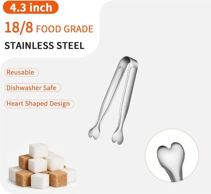Mini Serving Tongs, Anytrp 18-Packs Stainless Steel Sugar Tongs, 4.3inch Ice Tongs Kitchen Appetizers Tongs for Coffee Bar, Tea Party, Desserts Party, Sugar and Ice Bucket