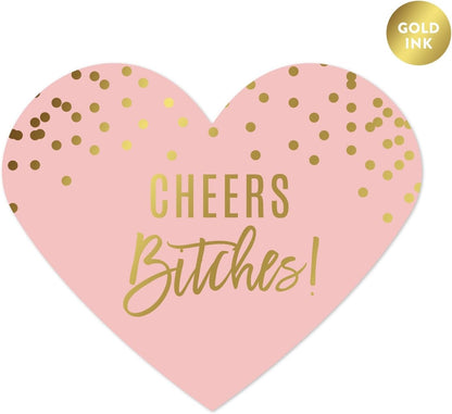 Andaz Press Blush Pink and Metallic Gold Confetti Polka Dots Bachelorette Party Bridal Shower Collection, Scavenger Hunt Game Cards, 20-Pack