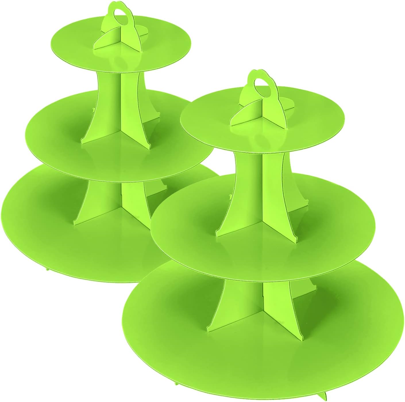 YLDW Cupcake Stand, 3-Tier Cupcake Stand Display, Cardboard Cup Cake Tower Stand, Disposable Dessert Stand for Birthday Tea Party Baby Shower Treat Decorations, Pink