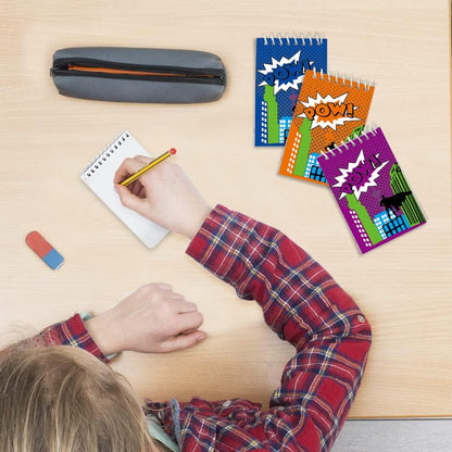ArtCreativity Mini Superhero Notebooks, Pack of 12, Small Comic Inspired Spiral Notepads, Cute Stationery Supplies for School and Office, Fun Birthday Party Favors, Goodie Bag Fillers for Kids