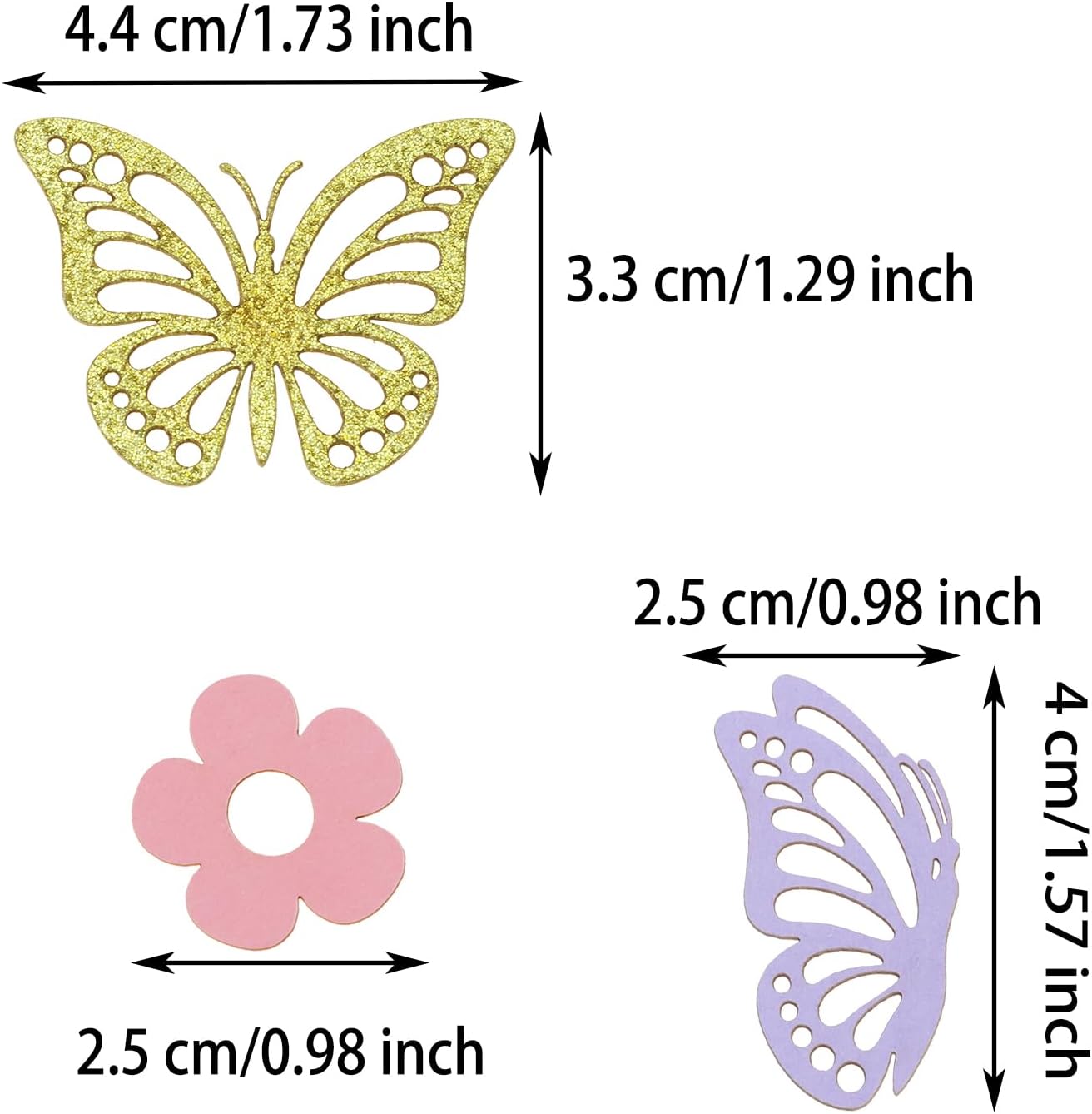 ONLYKXY 13g Butterfly Flower Table Confetti Decor Glitter Butterfly Decoration for Birthday Wedding Theme Thanks Giving Party Valentine's Mother's Day Scatter Bless Confetti (Glitter Gold)