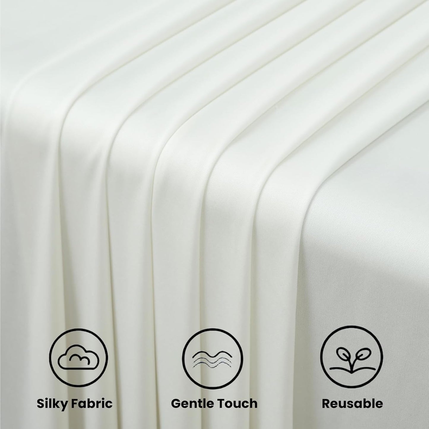 10 ft x 10 ft Wrinkle Free White Backdrop Curtains for Wedding Parties, Polyester Photography Backdrop Drapes for Birthday Parties Stage Backdrop Stand, 2 Panels 5x10FT Background Curtains