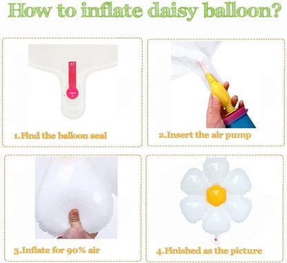 Daisy Pastel Balloon Garland Kit 157pcs Pastel Macaron Balloon Arch Kit with Flower Mylar Balloon for Boho Mothers Day Spring Daisy Floral Theme Two Groovy Party Decoration