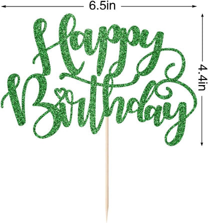 Handmade Glitter Happy Birthday Cake Topper,Birthday Party Cake Decorations, Anniversary/Birthday Party Decoration Supplies (Rainbow)