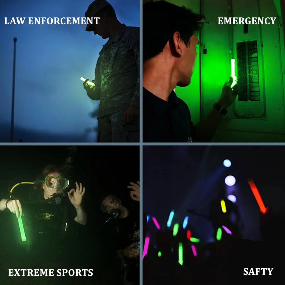 Glow Fever Emergency Safety Military Grade Glow Sticks, 30pcs 6'' Lightsticks, Light Up Ultra Bright with 12 Hours Duration. for Hiking Party Camping Blackouts Hurricane Shelter Survival Kit (Yellow)