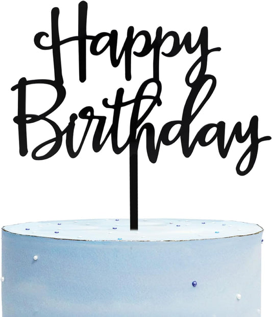 Happy Birthday Cake Topper, Mirrored Gold Acrylic Versatile Cake Topper for Birthday Party Decoration Ideas, Perfect Keepsake for your family and friends