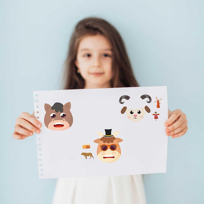 24 Sheets Cupcake Make a Face Sticker Sheets for Kids Todders Activities, Make Your Own Stickers for Kids Birthday Party Favor Supplies Craft