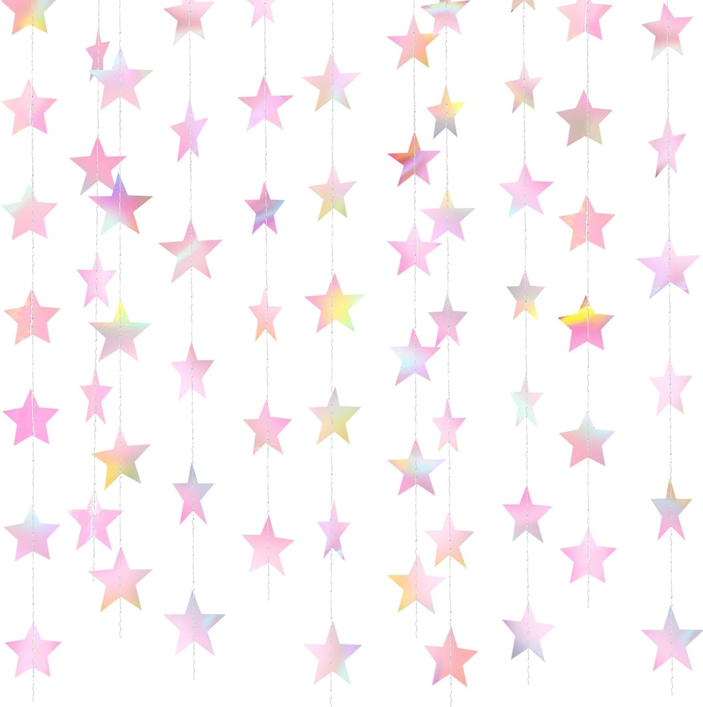 Patelai Glitter Star Garland Banner 2026 Graduation Decor 130 Feet Star Hanging Banner Twinkle Backdrop for Party Birthday Classroom Wedding Supplies(Gold)