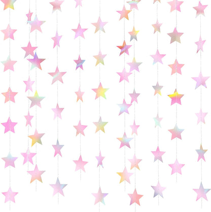 Patelai Glitter Star Garland Banner 2026 Graduation Decor 130 Feet Star Hanging Banner Twinkle Backdrop for Party Birthday Classroom Wedding Supplies(Gold)