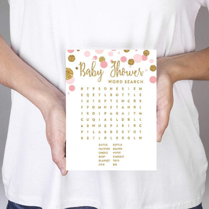 Andaz Press Blush Pink Gold Glitter Girl Baby Shower, Printable Table Tent Place Cards, 20-Pack, Seat Placement Cards Blank Place Cards For Table Settings Name Cards for Wedding, Graduation Food Cards - Colors A