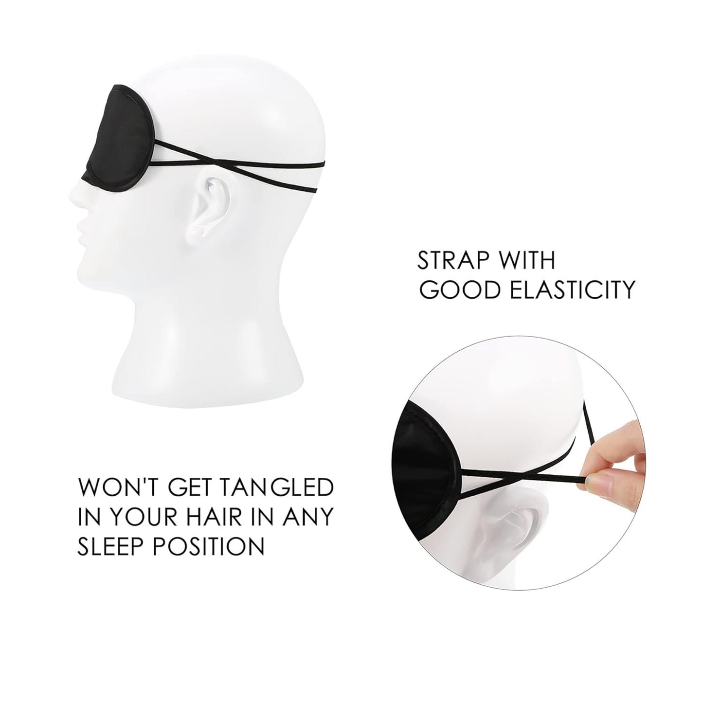 Mudder 12 Pack Sleep Mask Blindfold Eye Masks with Nose Pad and Elastic Straps for Women Men Black
