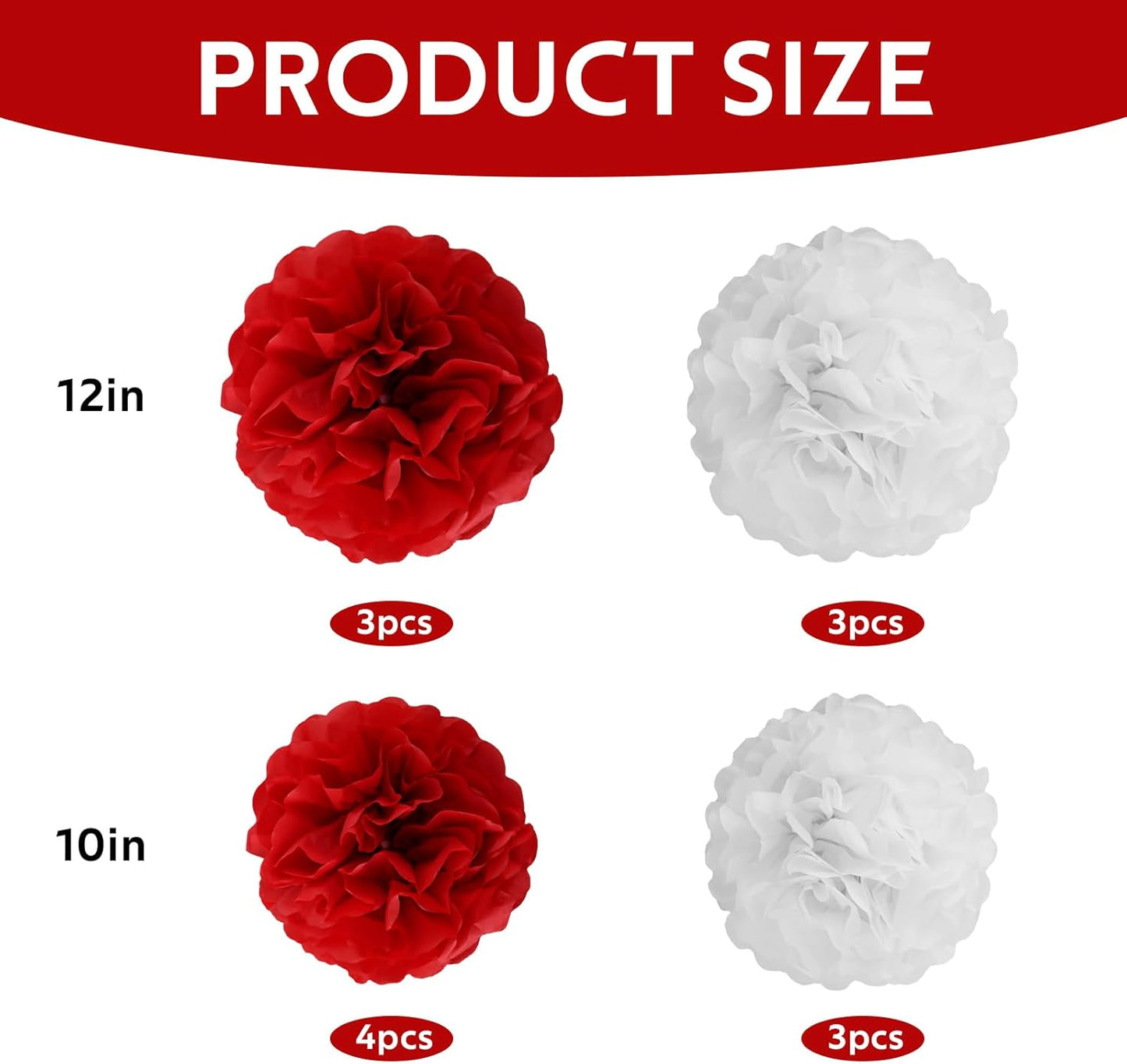 BEISHIDA Hot Pink Tissue Hanging Paper Flowers Ball Decorations Set for Mother's Day Birthday Valentine's Day Anniversary Bridal Baby Shower Wedding Backdrops Home Outdoor Party Supplies(13 Packs)