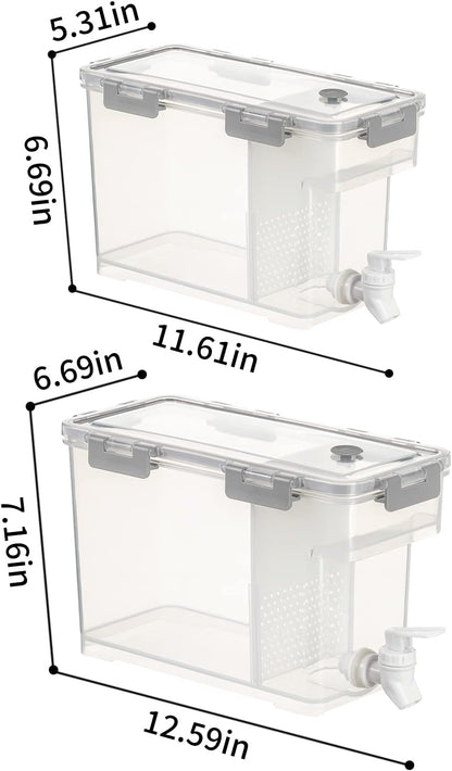 Cold Kettle with Faucet, 6L Refrigerator Juice Water Pitcher, Home Plastic Beverage Dispenser, Filter Drink Container for Home, Kitchen, Camping, Party