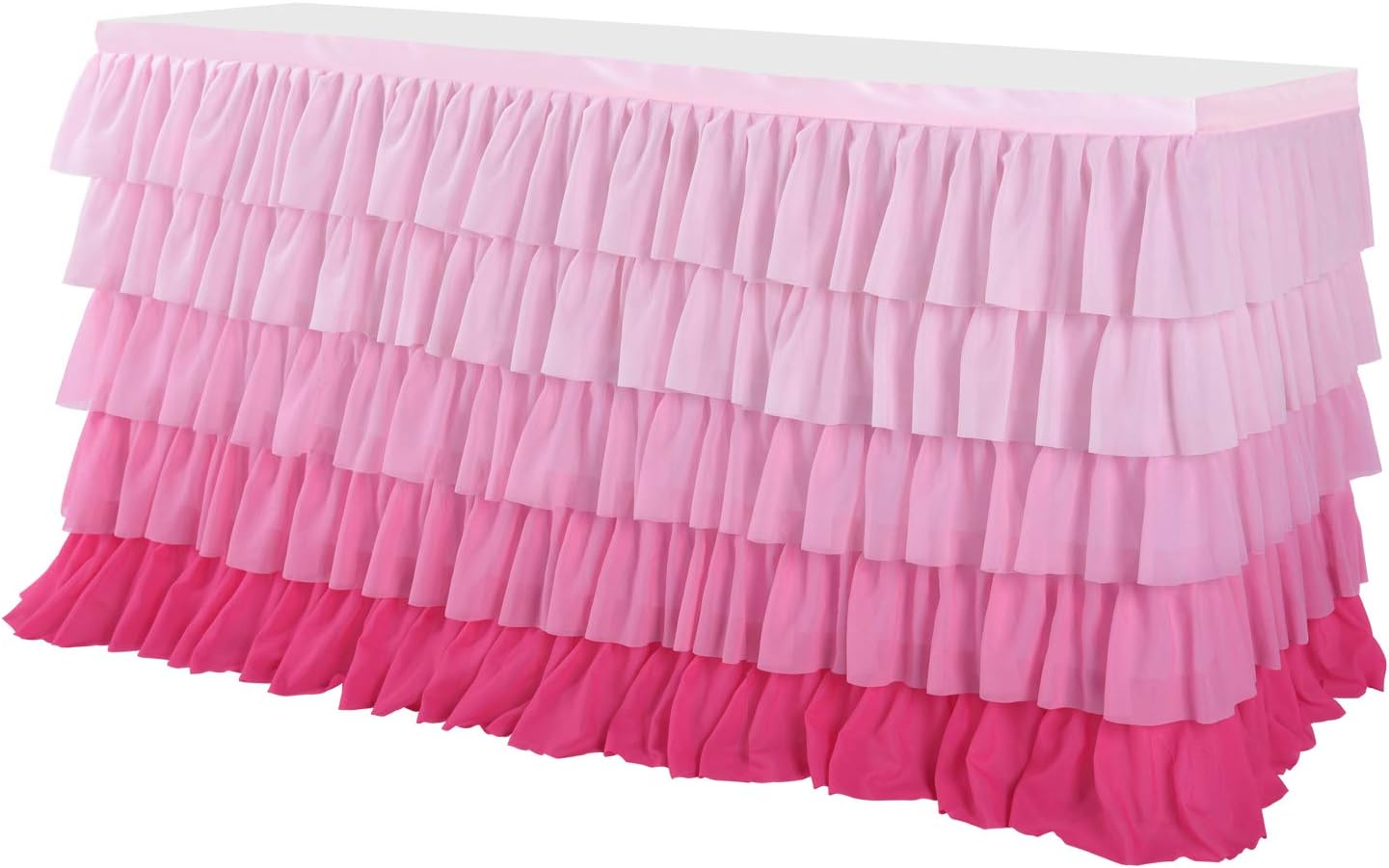 Pastel Rainbow Table Skirt Ruffle Party Tablecloth for Rectangle Table 6ft Birthday Party Baby Shower