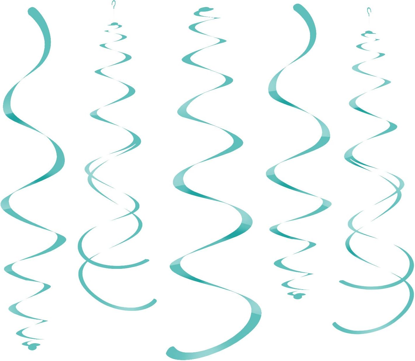 Gold Party Hanging Swirl Decorations Plastic Streamer for Ceiling, Pack of 28