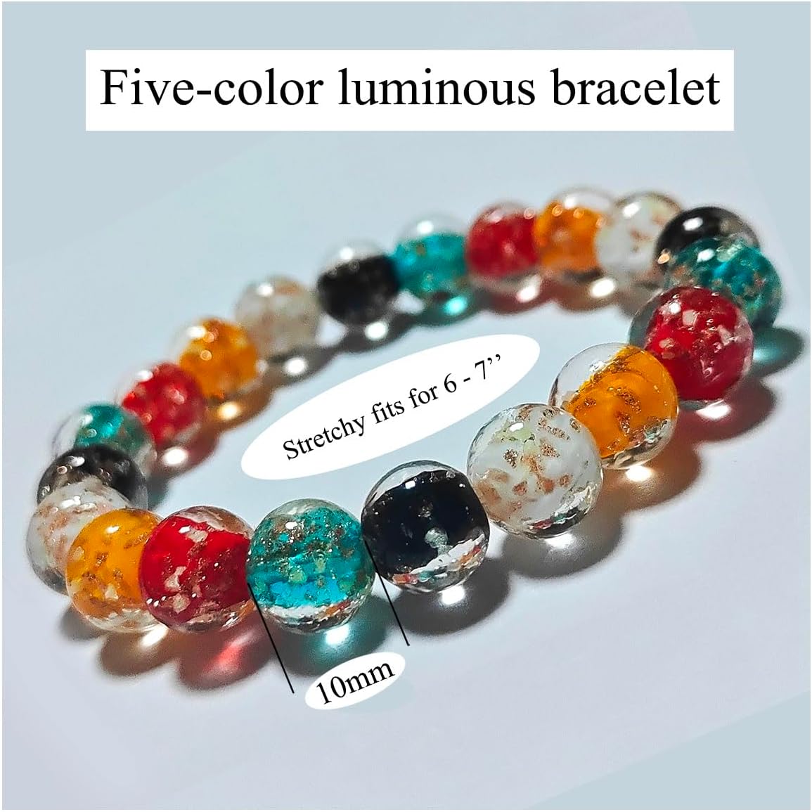 Handmade Glow-in-the-Dark Beaded Bracelet, Luminous Wrist Accessory, Fashion Bracelet for Women, Ideal Gift for Night Events, Parties & Birthdays