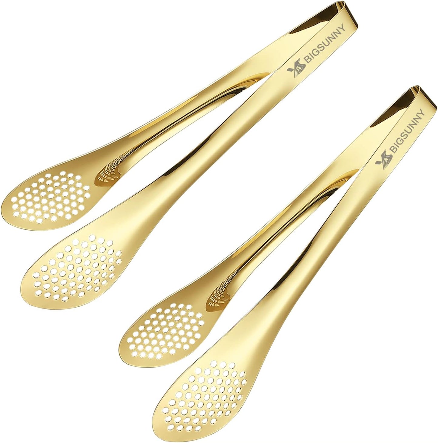 MSY BIGSUNNY 9 inch Buffet Tongs, Set of 2 Stainless Steel Food Serving Tongs