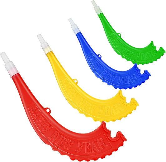 Sumind 8 Pcs Plastic Shofar Kids Rosh Hashanah Decorations Toy Colorful Rosh Hashanah Horns Craft Decorative Shofar Instruments for Joyful Parties New Year Party Favors