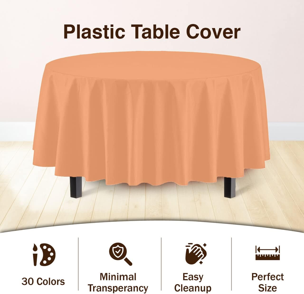 12-Pack Premium Plastic Tablecloth 54in. x 108in. Rectangle Table Cover - Dark Blue - Colors A