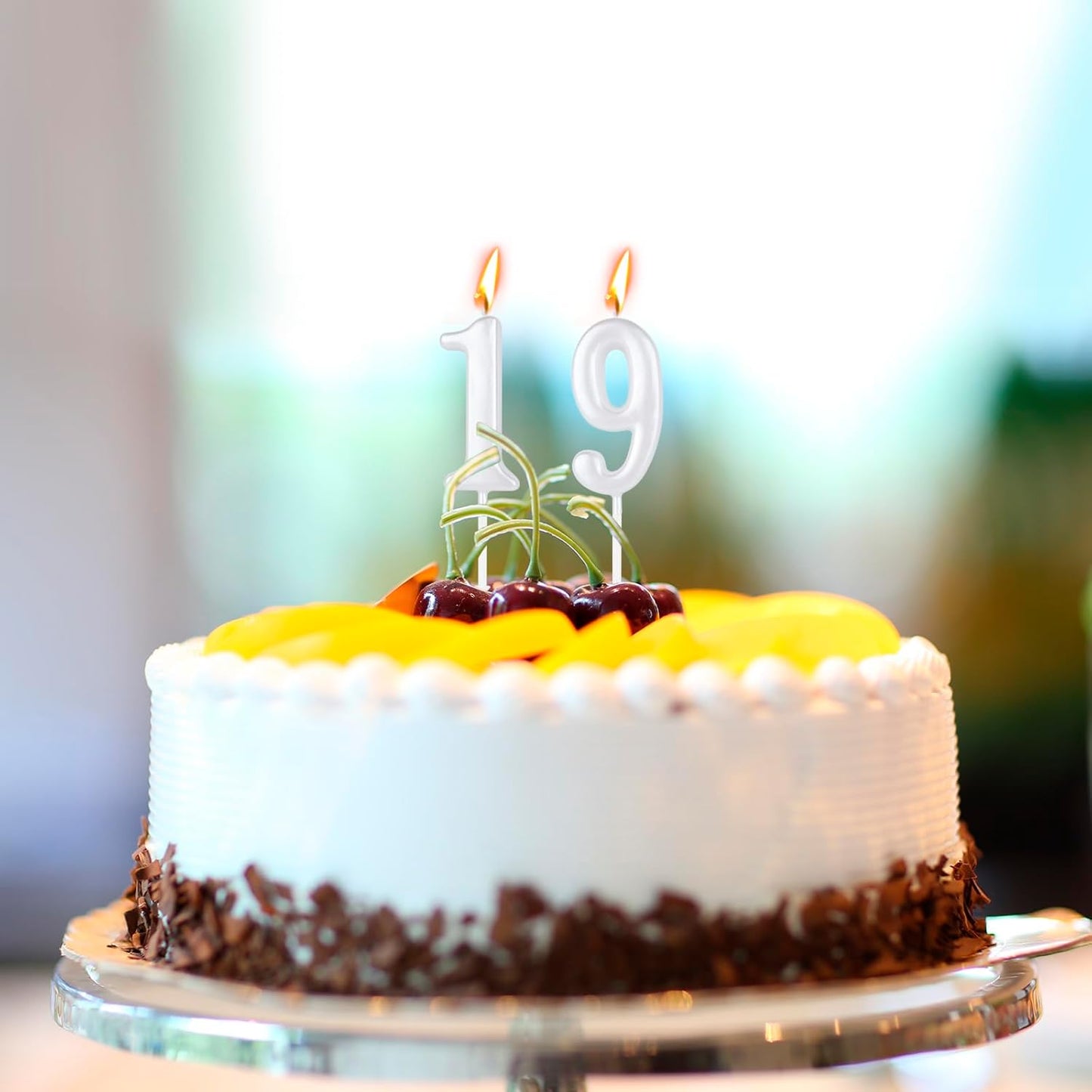 Beanlieve 10-Pieces Numeral Birthday Candles - Cake Numeral Candles Number 0-9 Glitter Cake Topper Decoration for Birthday,Wedding Anniversary,Party Celebration (Colourful)